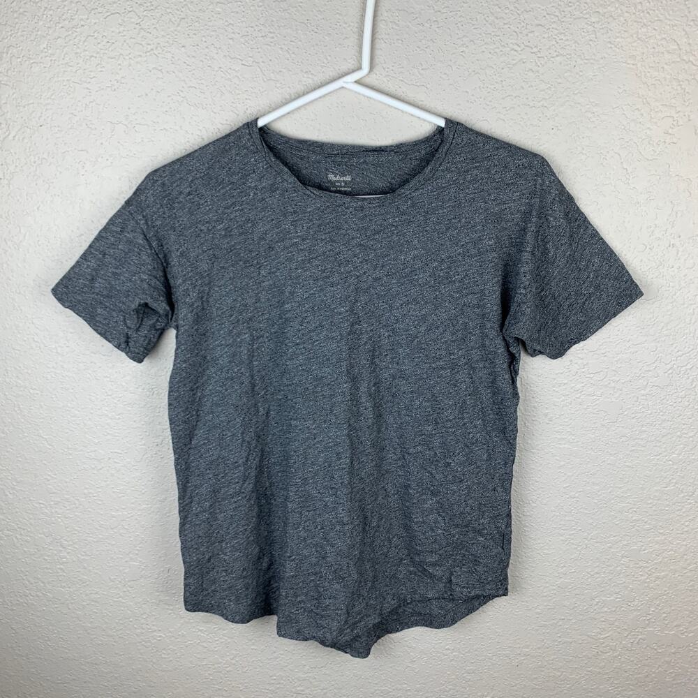 Madewell Whisper Crew Neck Tee Heather Iron Grey Sz Small